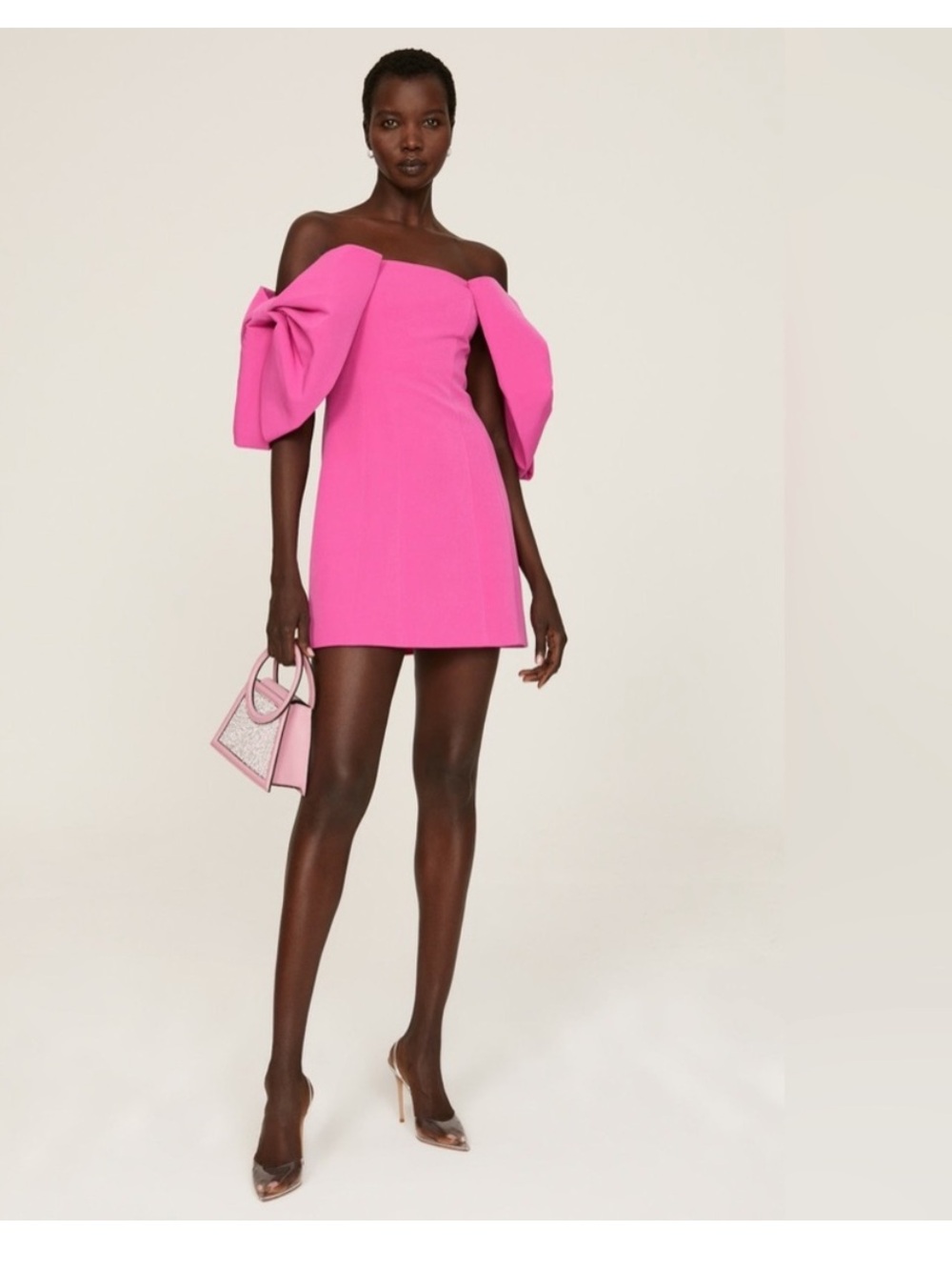 Toccin NWT Retail: $795
Pink cocktail dress with bows